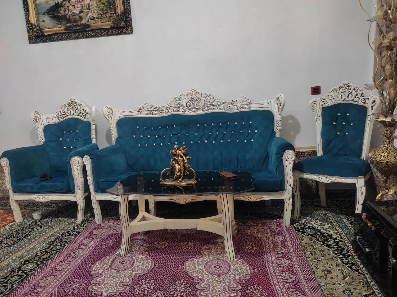 مبل سلطنتی9نفره|مبلمان خانگی و میز عسلی|کرمانشاه, |دیوار