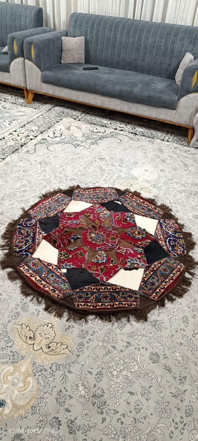 فرش گرد دستی پوست اهو|فرش|مشهد, شهید مطهری|دیوار