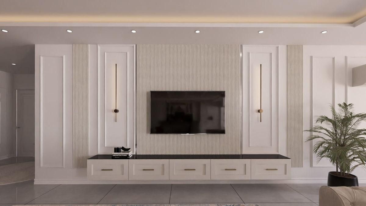 تی وی وال کلاسیک مدل فلورانس|میز تلویزیون|شیراز, ریشمک|دیوار