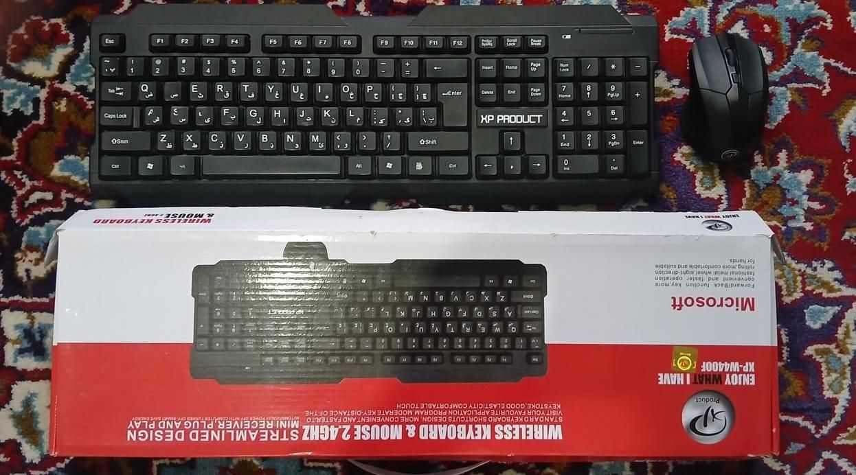 XP-W4400F بی‌سیم - کیبورد و ماوس تمیز با دانگل USB|قطعات و لوازم جانبی رایانه|نیشابور, شهرک بسیج|دیوار