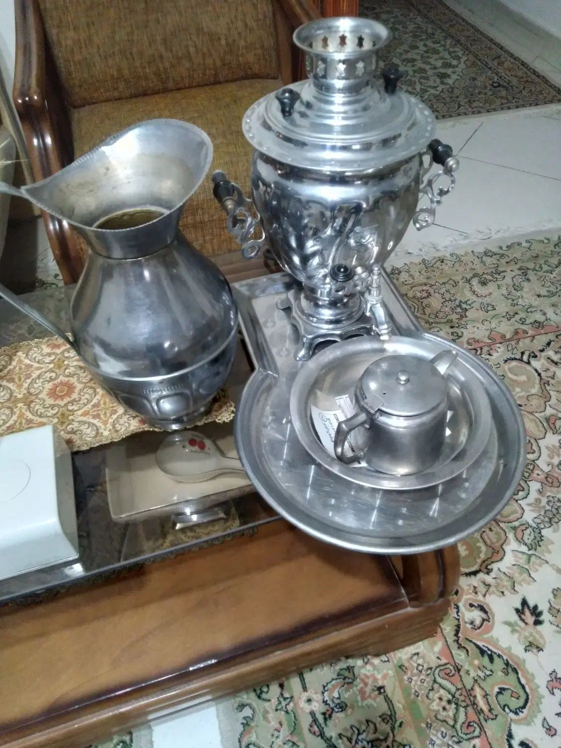 سماور برقی طرح ذغالی روسی با مهر|سماور، چای‌ساز، قهوه‌ساز|تهران, گلستان (شهرک راه آهن)|دیوار
