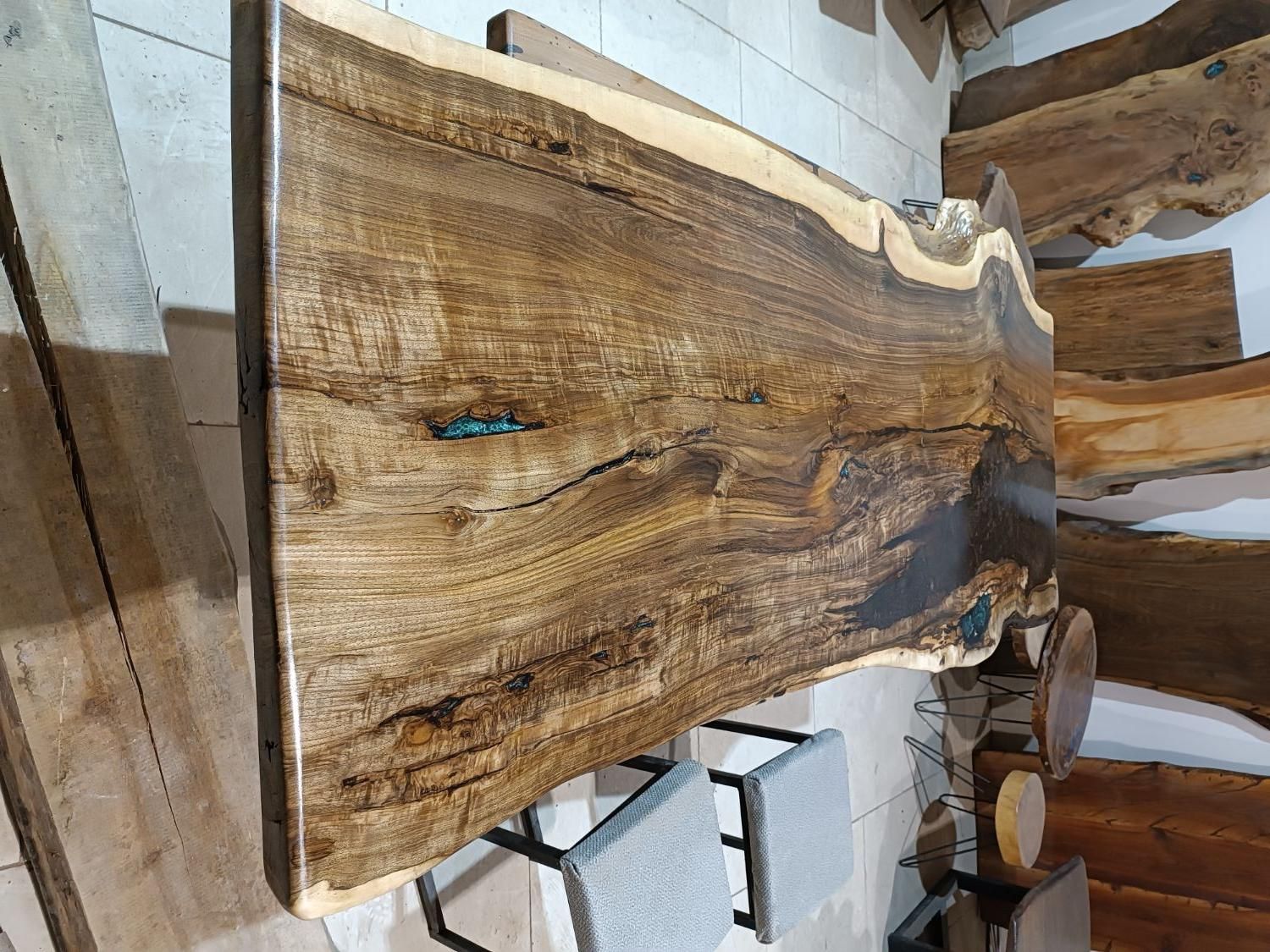 میز غذاخوری 8 نفره روستیک گردو یک تیکه|میز و صندلی غذاخوری|شاندیز, |دیوار