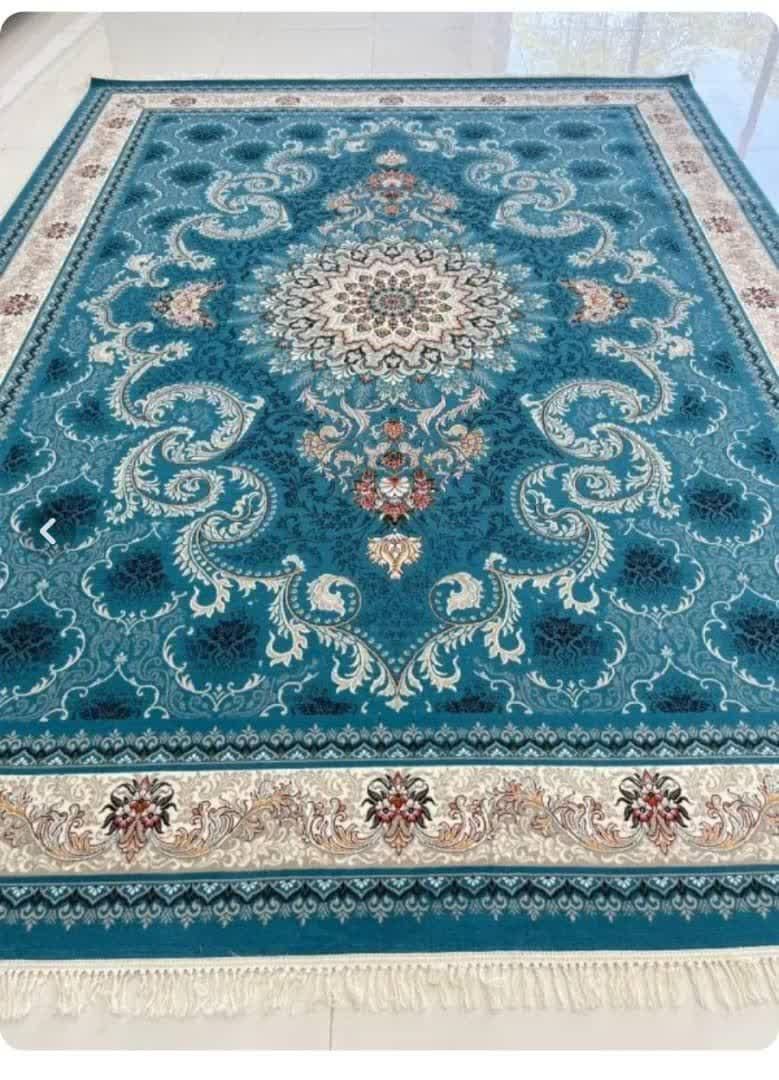 دو تخته فرش ۱۲ متری کاشان ۷۰۰ شانه طرح روژان آبی|فرش|یزد, |دیوار