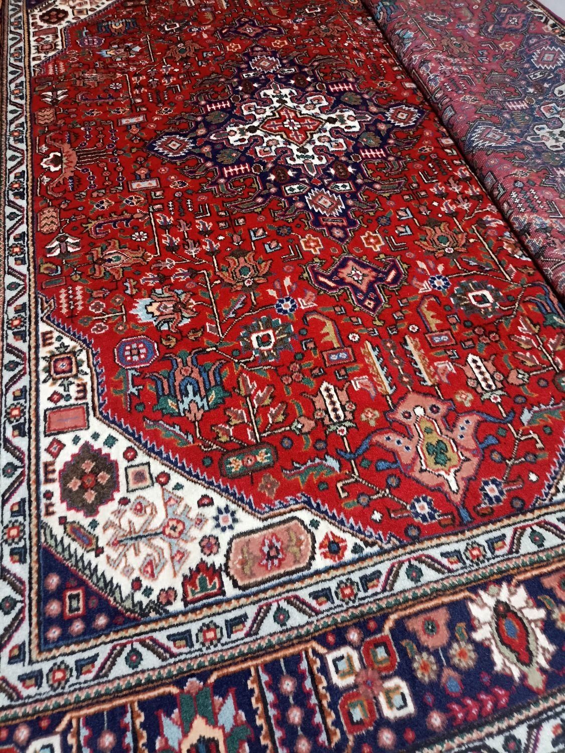 جفت شیش متری دستباف طرح قبا بناب برابرنو|فرش|خوی, |دیوار