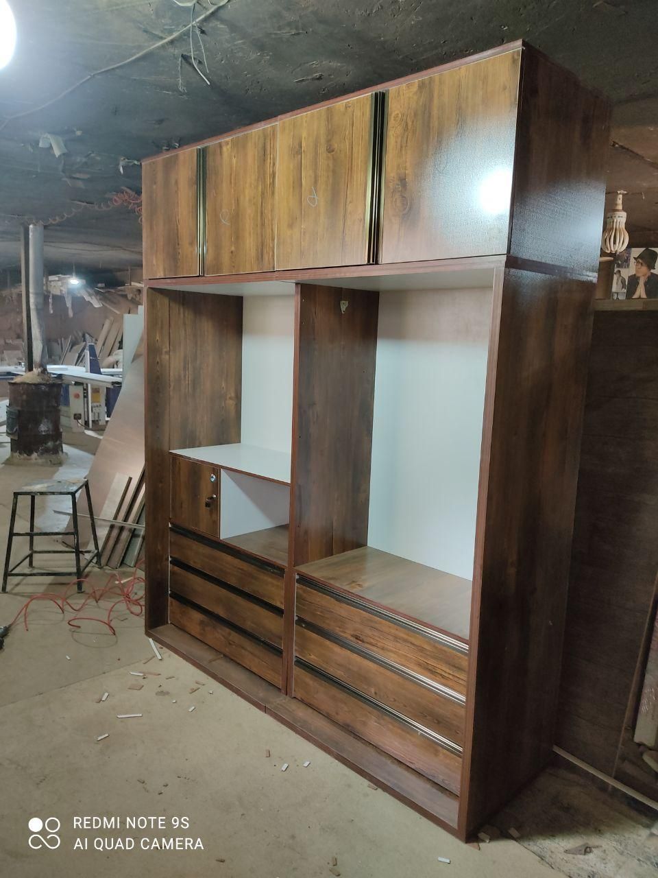 کمد دیواری متحرک درب ریلی (آنتیک طلایی)|جاکفشی، کمد، دراور|پاکدشت, پاکدشت (مامازند)|دیوار