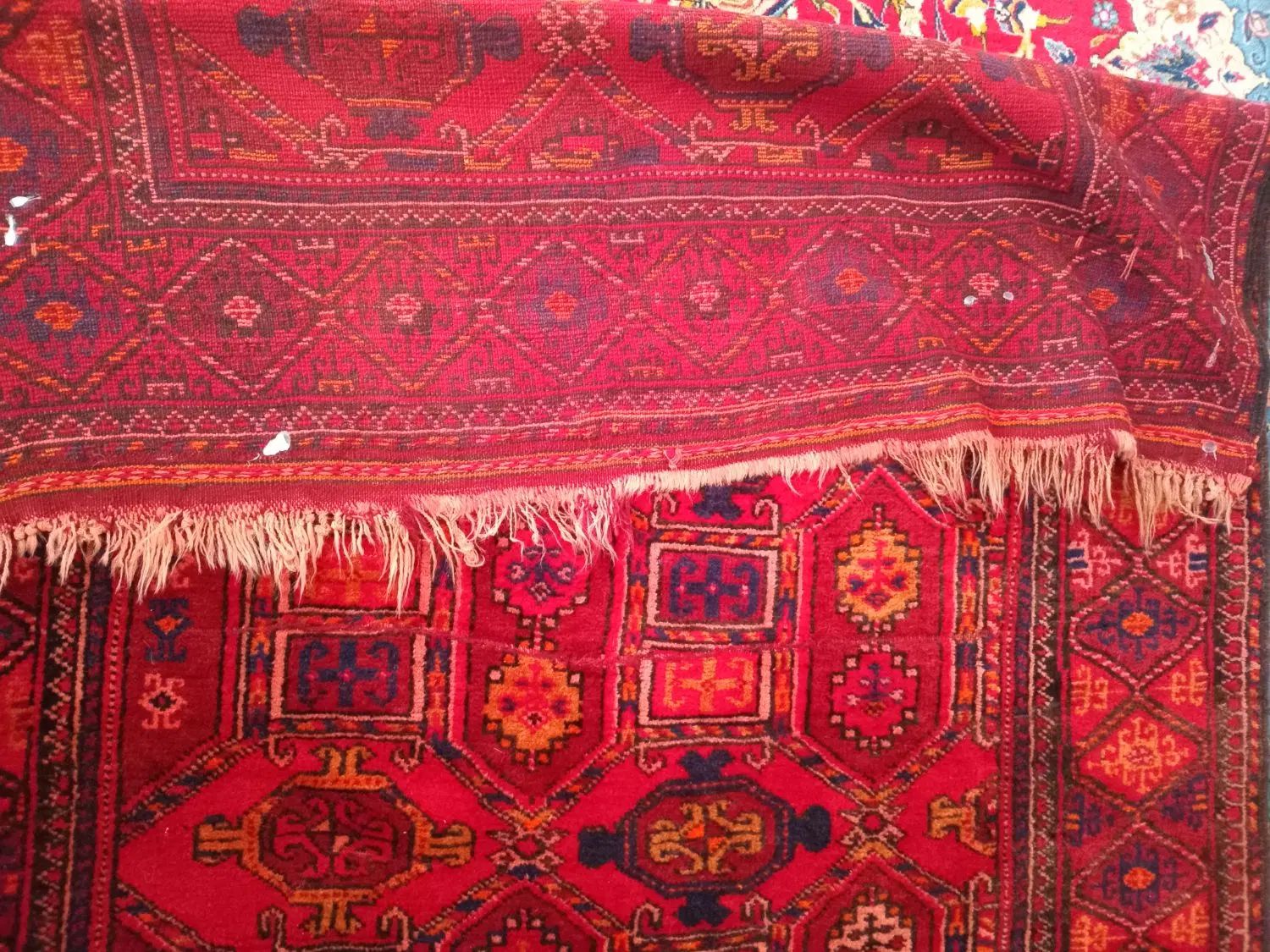 قالیچه دیوارکوب ترکمن کهنه ۱۲۰ ساله کلکسیونی|فرش|اصفهان, جلفا|دیوار