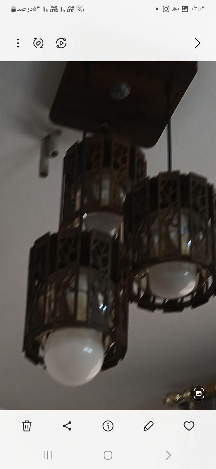 لوستر آویز چوبی آبسردکن و کتابخانه|لوستر و چراغ آویز|کاشان, فاز ۱ ناجی آباد|دیوار