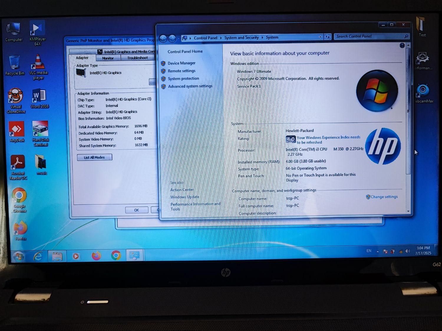 لپ تاپ hp آمریکا core i3|رایانه همراه|اسدآباد, |دیوار