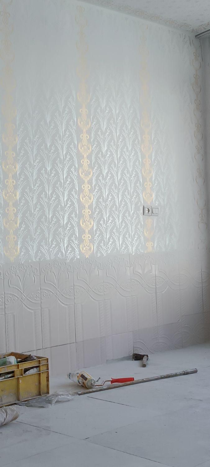 نقاشی ساختمان طرح کاغذدیواری بارنگ اکریلیک|خدمات پیشه و مهارت|اردبیل, |دیوار