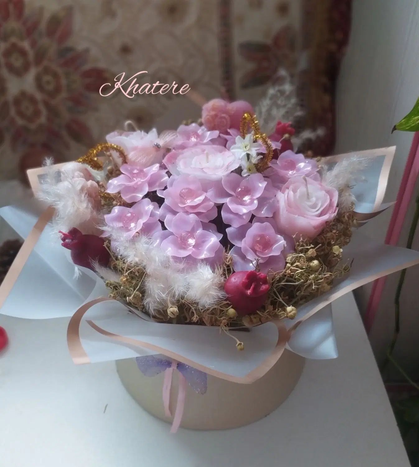 دسته گل عروس،باکس گل، دسته گل حنا، گیفت|گل مصنوعی|کرج, باغستان|دیوار