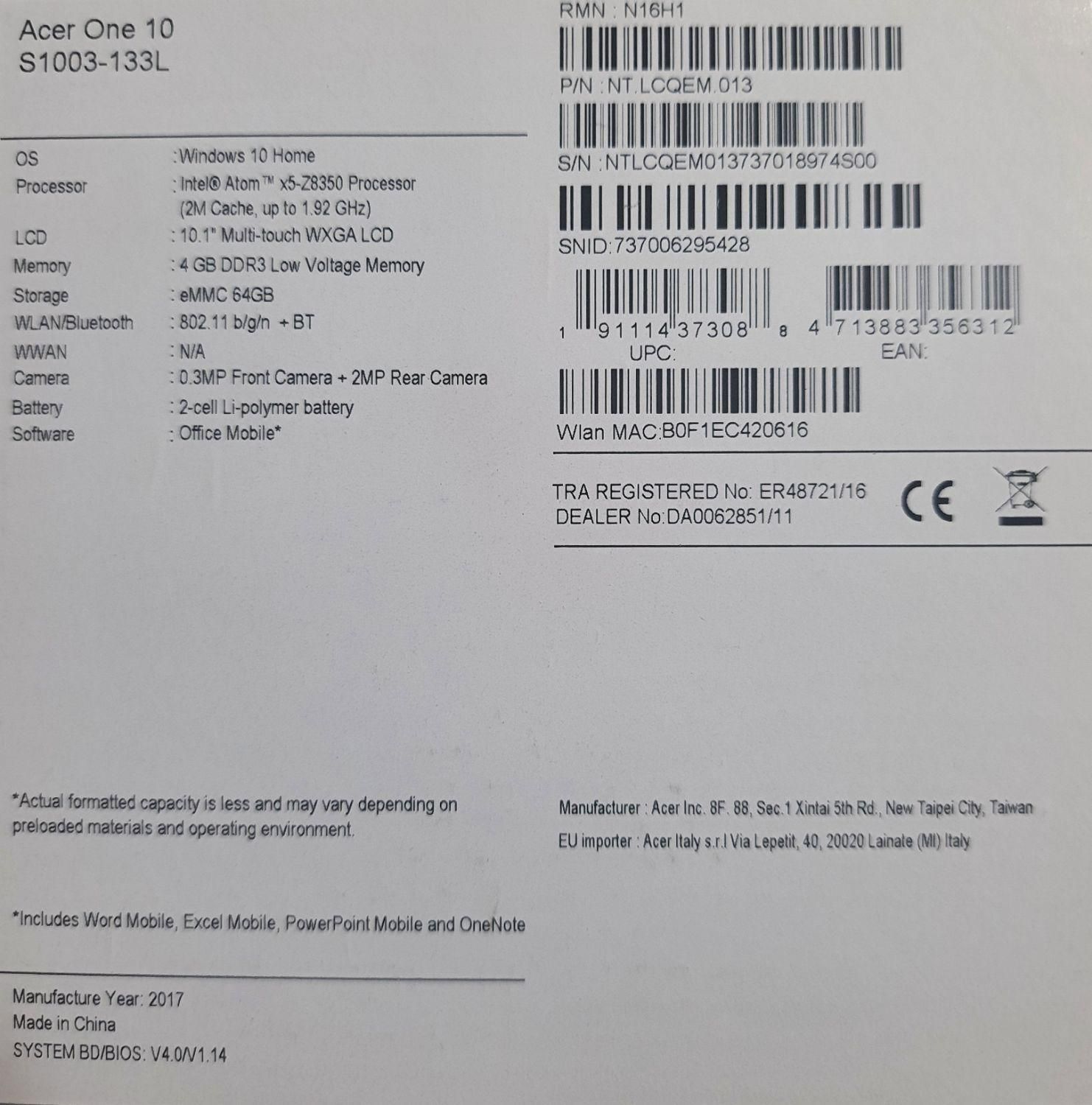 لپ تاپ ( تبلت ویندوزی ) Acer|رایانه همراه|کرمان, |دیوار