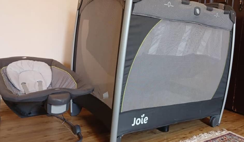 تخت پارک Joie همراه با ننو و تشک تعویض موزیکال|تخت و صندلی بچه|تهران, کوی بیمه|دیوار