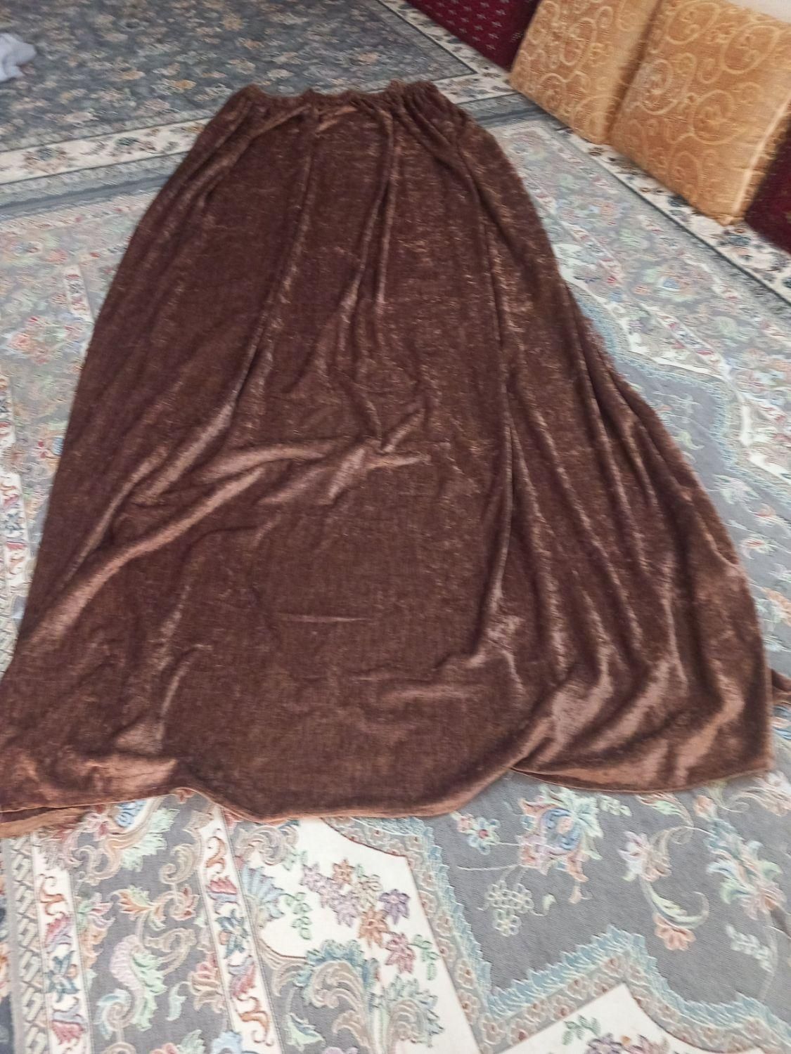 یک جفت پرده ورودی ویک عدد دستک به رنگ قهوه ای|پرده، رانر، رومیزی|تربت‌حیدریه, مظفریه|دیوار