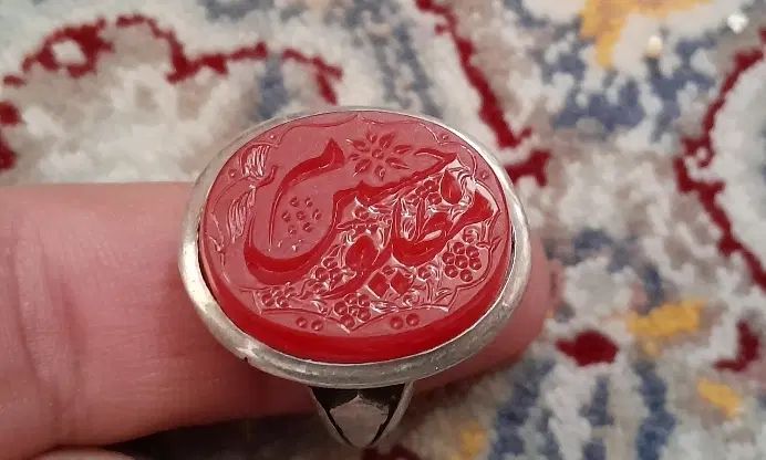 انگشتر نقره عقیق سرخ خطی|بدلیجات|تهران, استاد معین|دیوار