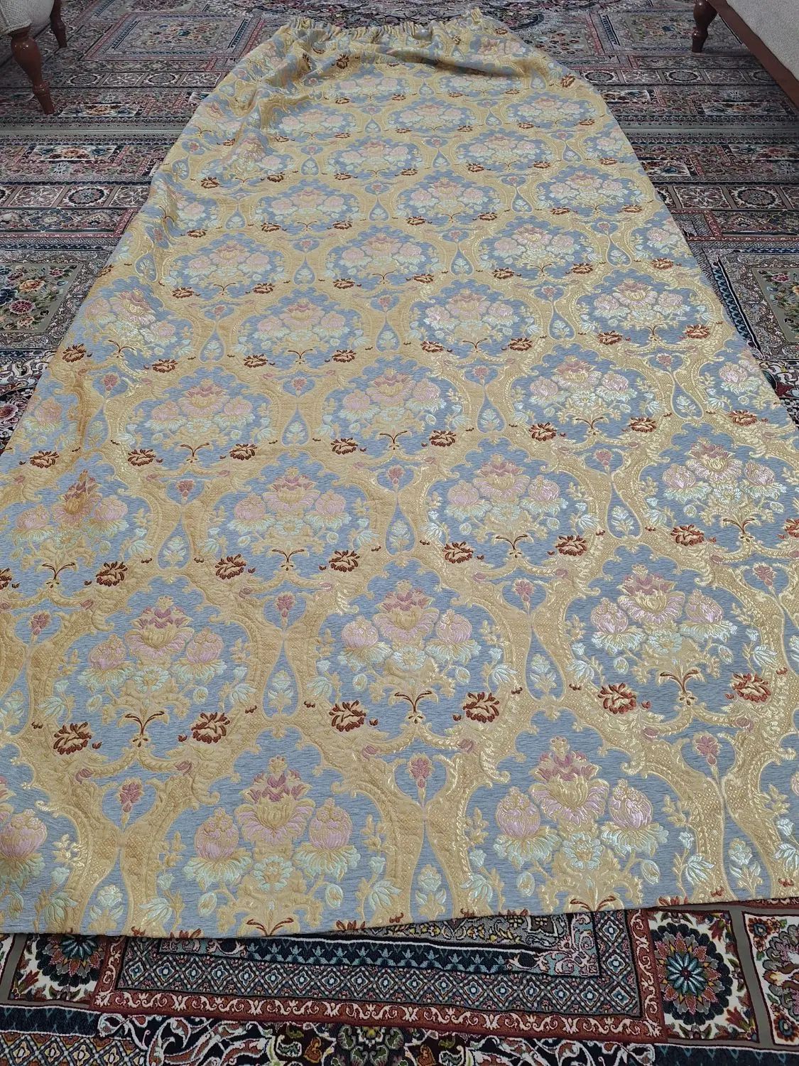 دستک پرده،روتختی،کنارسالنی برنجی|پرده، رانر، رومیزی|مشهد, حجاب (شهرک غرب)|دیوار