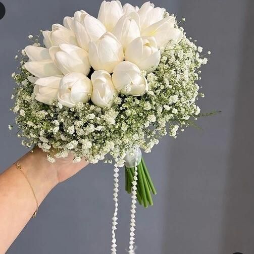 انواع دسته گل عروس لاله  و شیپوری ترند این روزا|گل مصنوعی|کرمان, |دیوار