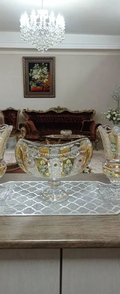 کشکول و آجیل خوری کریستال طلایی بوهیما ط|ظروف سرو و پذیرایی|تهران, نیروی هوایی (پیروزی)|دیوار