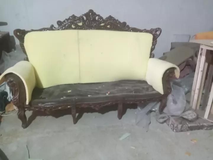 یک دست کلاف مبل استیل 9نفره با جلو مبلی عسلی|مبلمان خانگی و میز عسلی|چهاردانگه (تهران), |دیوار