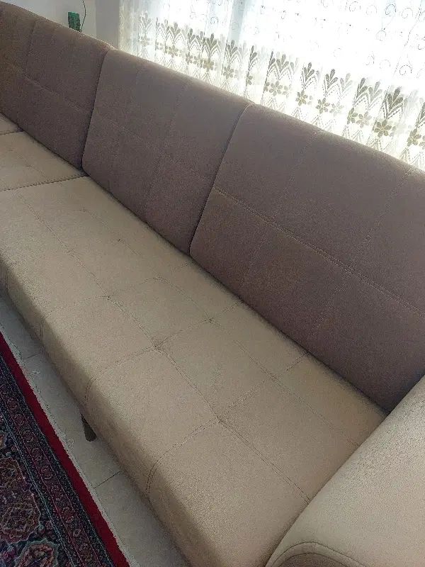 مبل ال ۶ نفره چوبی به همراه میزعسلی و چند فرش|مبلمان خانگی و میز عسلی|سنندج, |دیوار