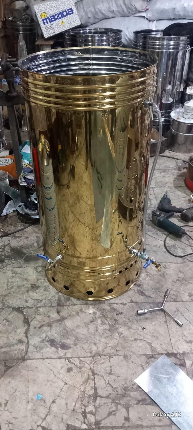 سماور گازی استیل بزرگ مسجدی هیئتی|سماور، چایساز، قهوهساز|مشهد, حرم مطهر رضوی|دیوار