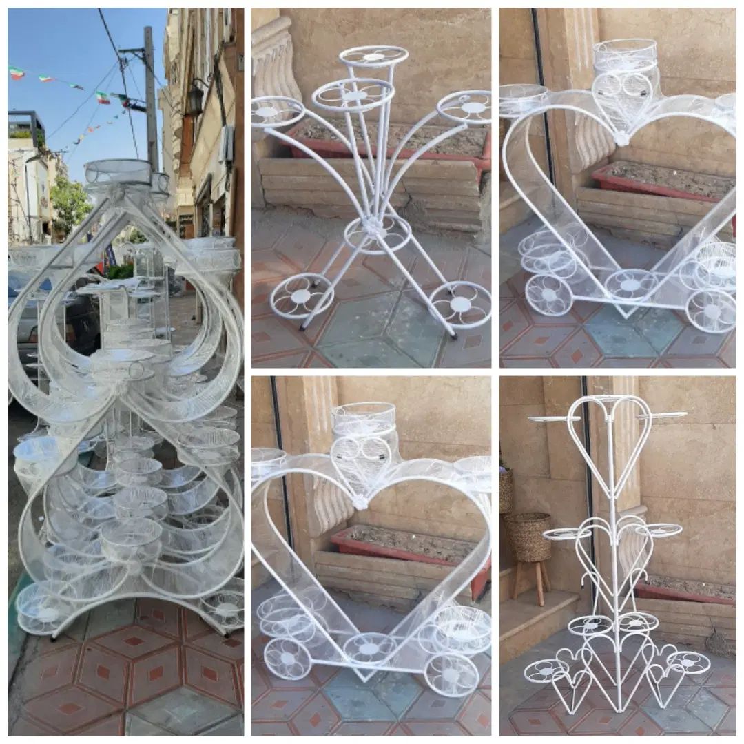 استند پایه گلدان فلزی فرفوژه طبقاتی ریسه باکس گل|گل و گیاه طبیعی|قم, نیروگاه|دیوار