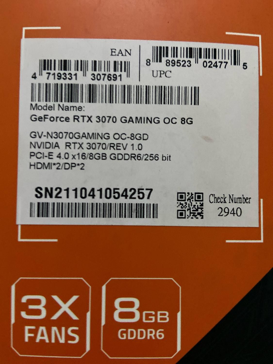 Rtx 3070 gaming oc 8g|قطعات و لوازم جانبی رایانه|ساری, |دیوار