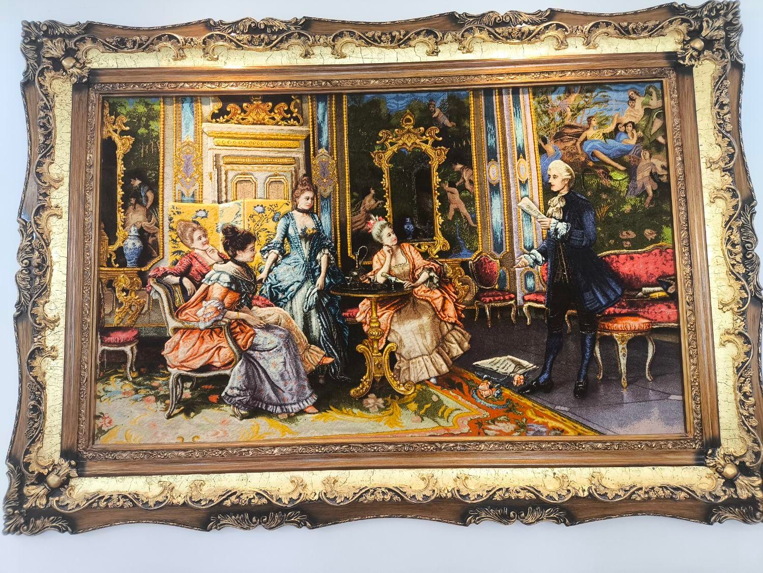 تابلو فرش دستباف شاعر جوان ابعاد 190در130|تابلو فرش|قم, انسجام|دیوار