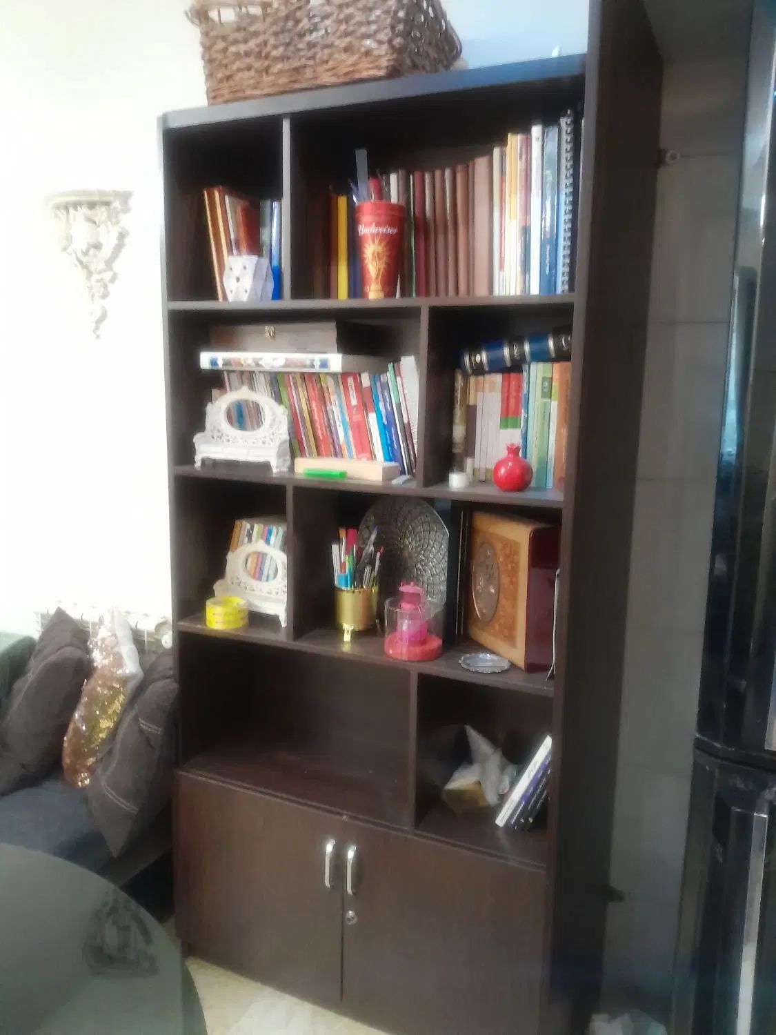 کتابخانه|کتابخانه، شلف، قفسه‌های دیواری|تهران, دزاشیب|دیوار