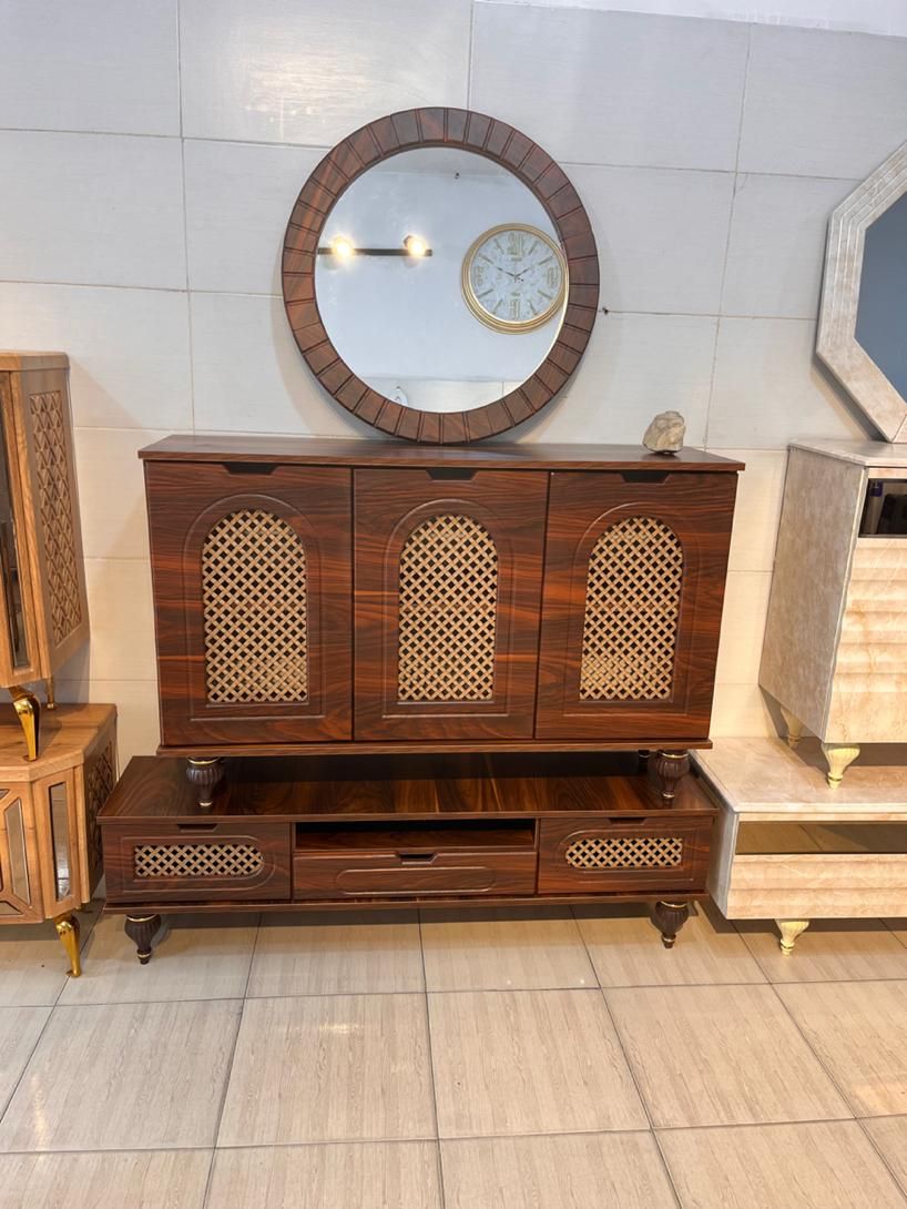 ست آینه کنسول مدل حصیری|بوفه، ویترین، کنسول|هشتگرد, شهرک راه آهن|دیوار