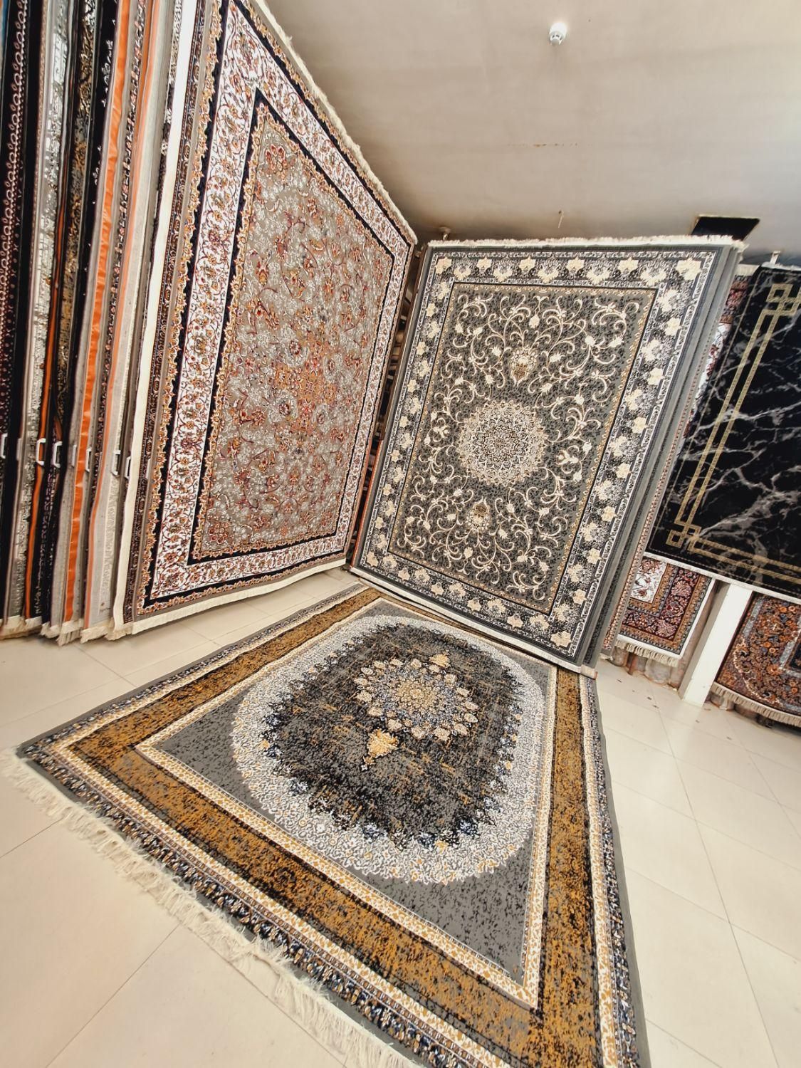 فرش ۹و۱۲ متری ترنم طوسی و دودی طلاکوب نخی|فرش|مشهد, طلاب|دیوار