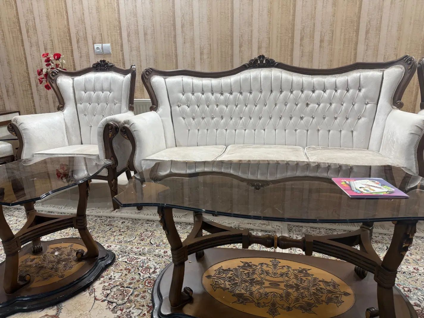 فروش مبل استیل ۹ نفره با ناهار خوری ۸ نفره ست|مبلمان خانگی و میز عسلی|اصفهان, باغ نگاره|دیوار