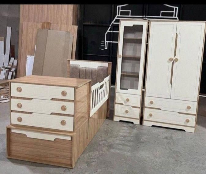 سرویس خواب نوزاد سیسمونی مدل پانیذ|تخت و سرویس خواب|ارومیه, |دیوار