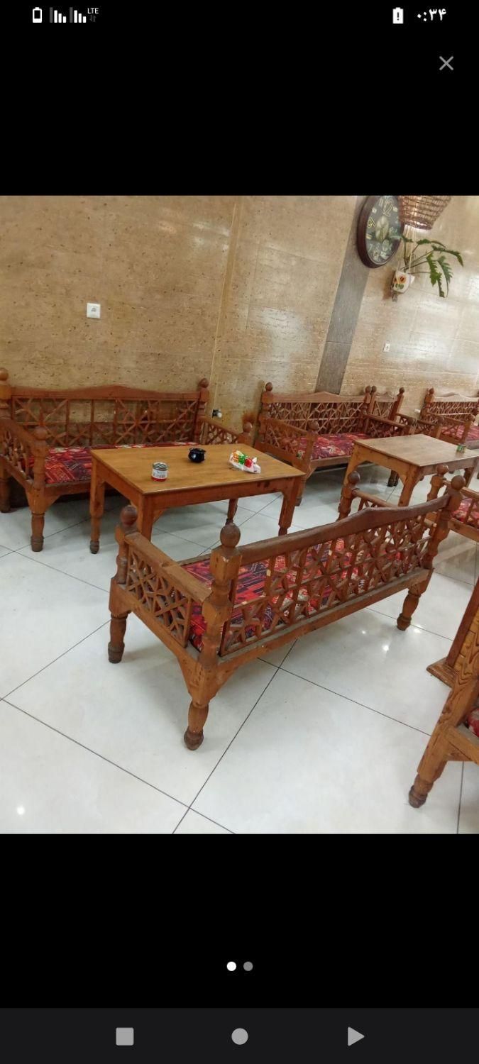 تخت شاه نشین چوبی M/66|مبلمان خانگی و میز عسلی|اصفهان, هفتون|دیوار
