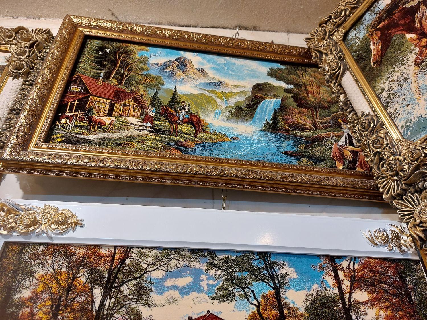 تابلو فرش منظره ،گل،تصویری|تابلو فرش|اصفهان, عطار نیشابوری|دیوار