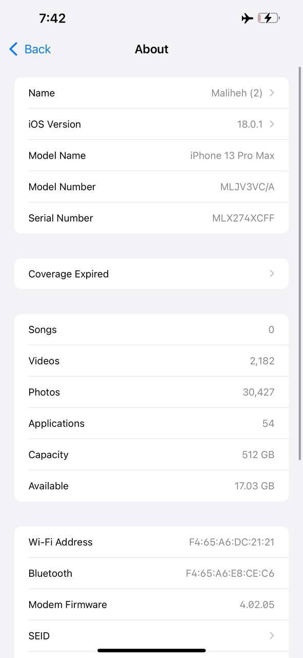 اپل iPhone 13 Pro Max با حافظهٔ ۵۱۲ گیگابایت|موبایل|مشهد, آزادشهر|دیوار