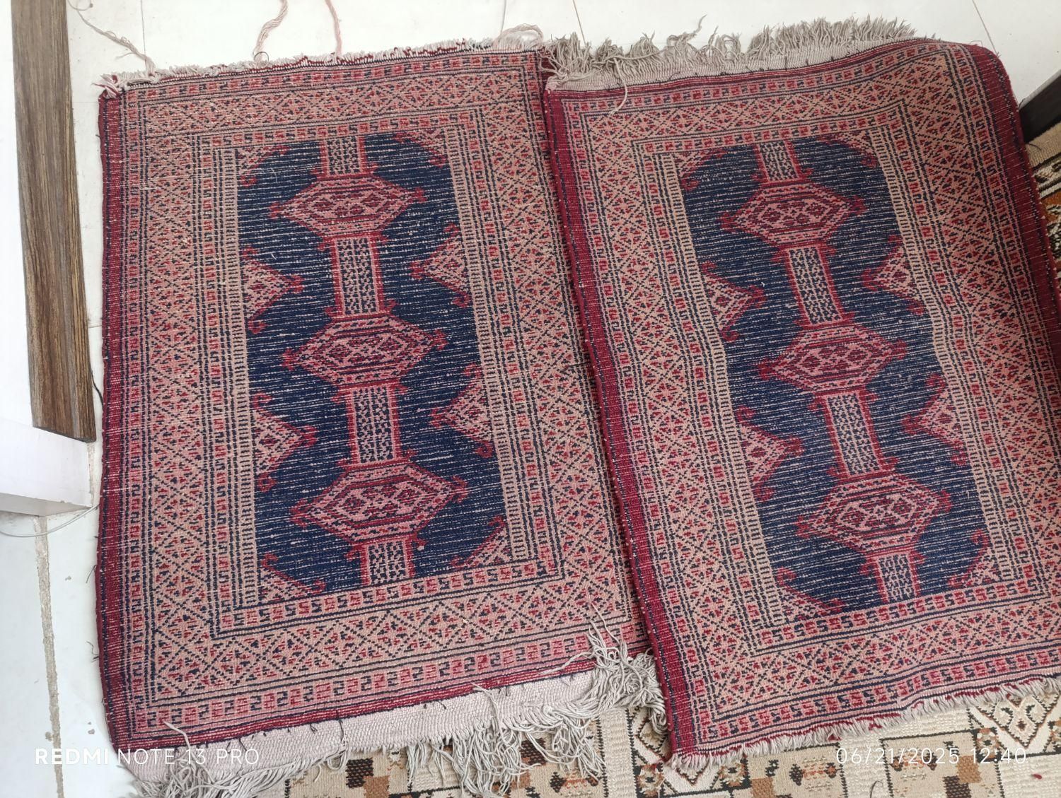2عدد قالیچه دستباف قدیمی|گلیم، جاجیم، گبه|اصفهان, لاله|دیوار