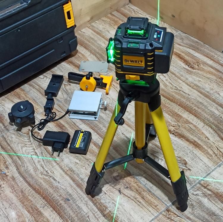 تراز لیزری DeWALT دیوالت 360درجه نور سبز 4خط 3پایه|ابزارآلات|اراک, |دیوار