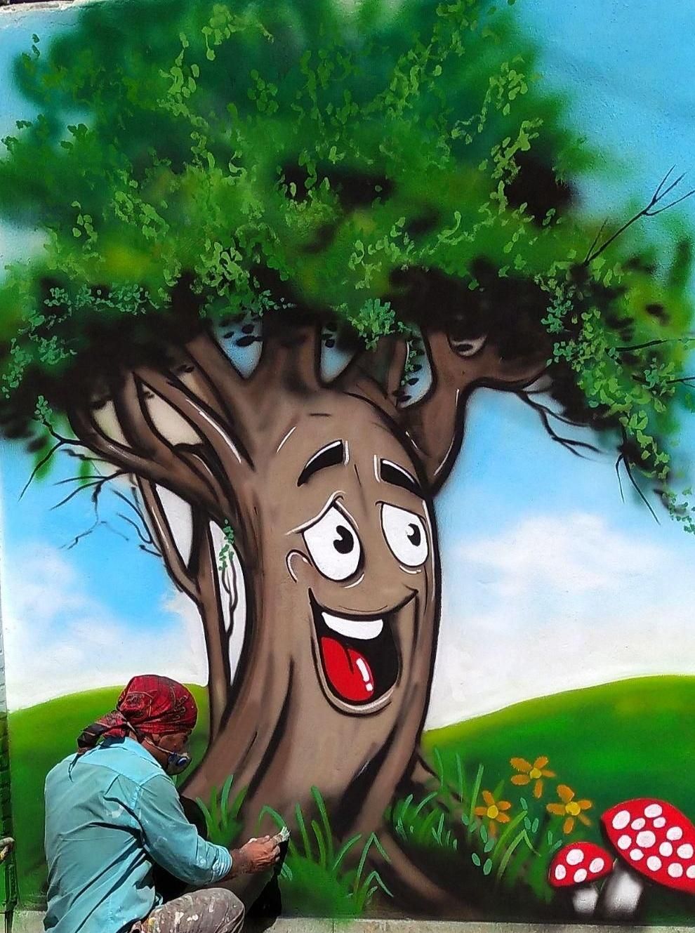 نقاشی دیواری مدارس منظره ،چهره، خطاطی|خدمات پیشه و مهارت|قم, پردیسان|دیوار