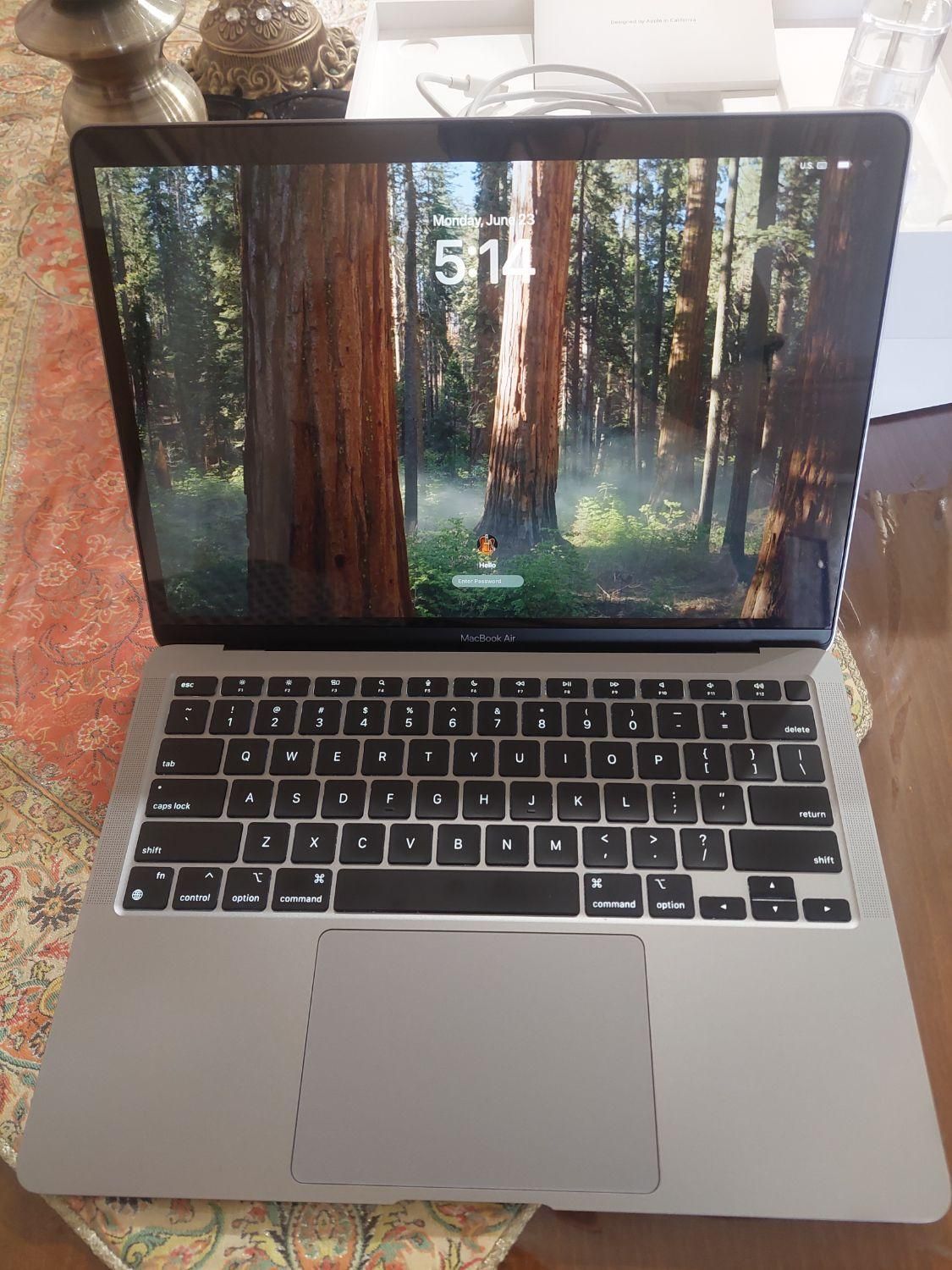 لپ تاپ نقره ای MACBOOK AIR M1 LLA در حد نو|رایانه همراه|قزوین, |دیوار