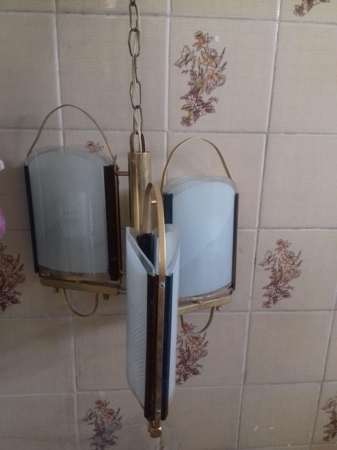 لوستر سه شعله فلزی|لوستر و چراغ آویز|کرمان, |دیوار