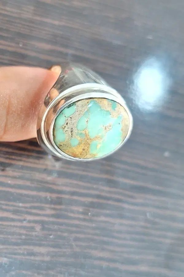 انگشتر فیروزه نیشابور اصل با رکاب نقره ۹۲۵|جواهرات|کرمان, |دیوار