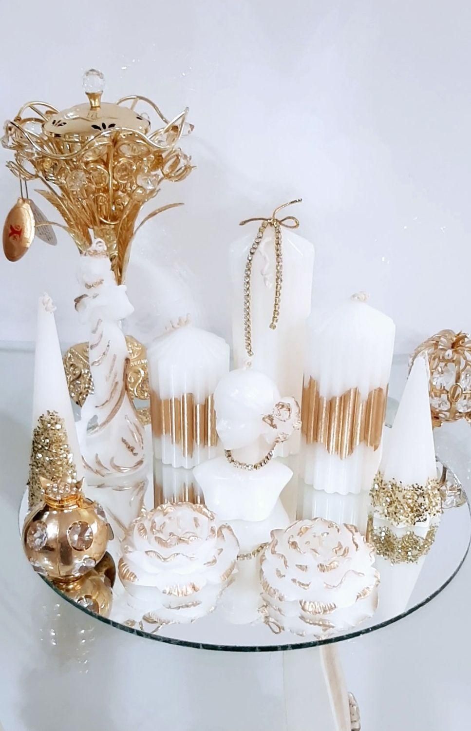 شمع ، ست زیبا با تزیینات|صنایع دستی و سایر لوازم تزئینی|مشهد, آزادشهر|دیوار