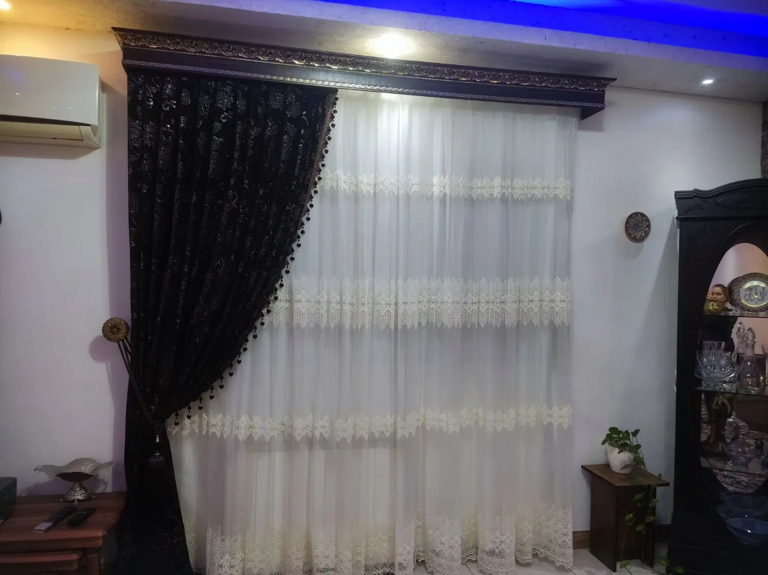 پرده پذیرایی ،حریرگلداروشال خارجی وکتیبه|پرده، رانر، رومیزی|رشت, یخسازی|دیوار