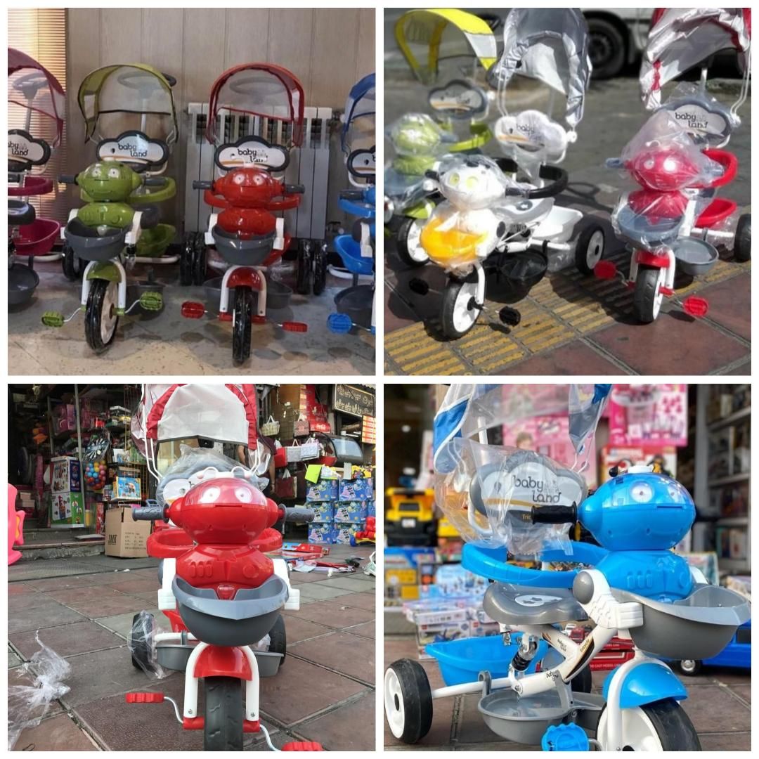 سه چرخه دسته دار، موزیکال دار ،چراغ دار نو وآکبند|اسباب‌‌بازی|تبریز, |دیوار