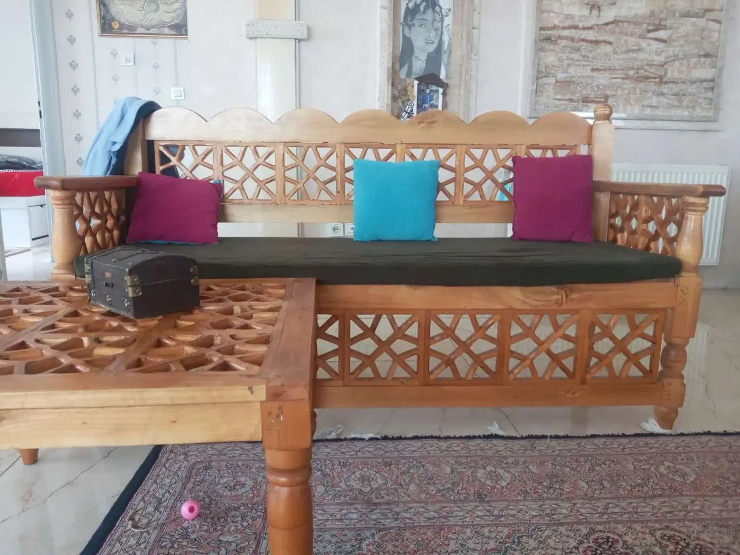 مبل ۷ نفره سنتی نو|مبلمان خانگی و میز عسلی|کرج, شهرک نهال و بذر|دیوار