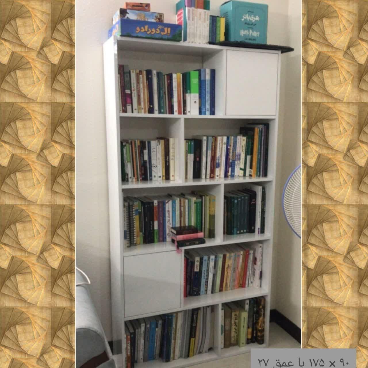 کتابخانه نامتقارن درب دار|کتابخانه، شلف، قفسه‌های دیواری|اصفهان, رهنان|دیوار