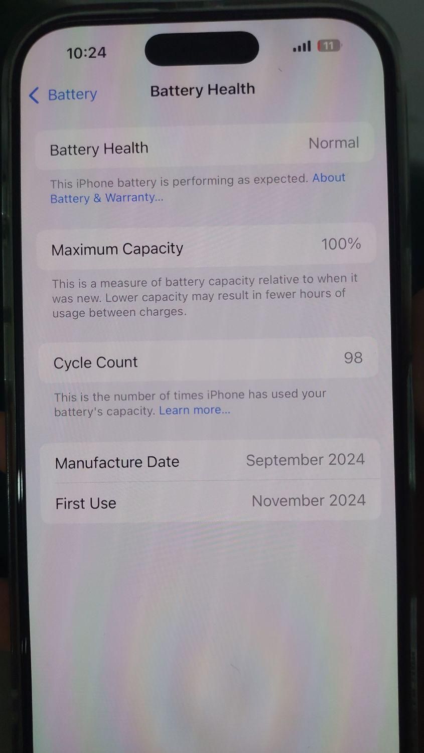 اپل iPhone 16 Pro با حافظهٔ ۲۵۶ گیگابایت|موبایل|رشت, باهنر|دیوار