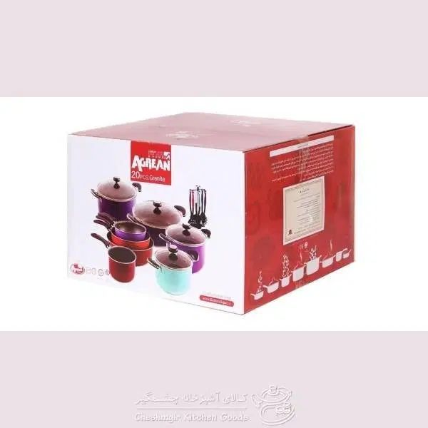 سرویس قابلمه و ماهیتابه 20 پارچه ی آگرین گرانیتی|ظروف پخت‌وپز|رشت, حسین آباد|دیوار