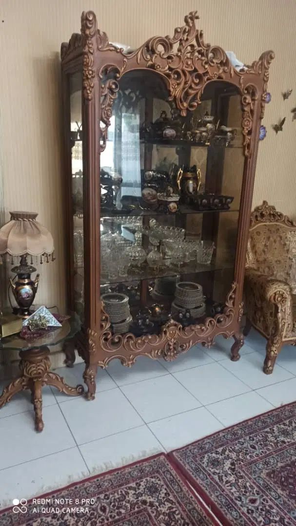 بوفه چوب گردو منبت دست|بوفه، ویترین، کنسول|تهران, فدک|دیوار