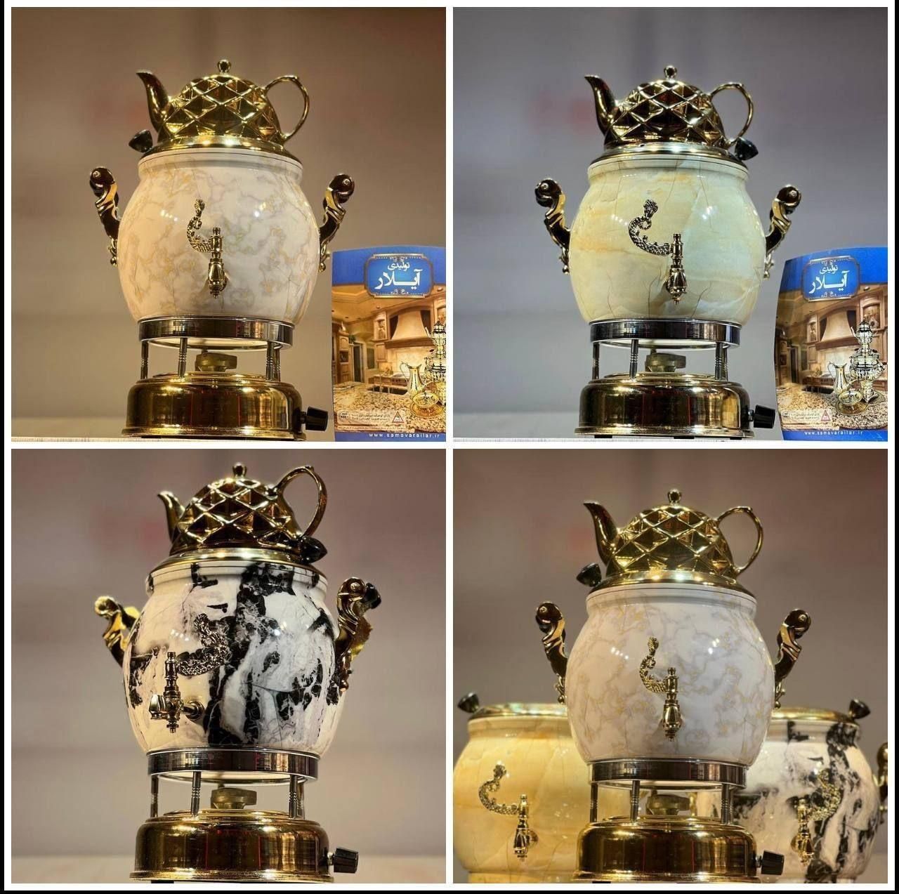 سماور سنگی برنجی کوره دار ورق ضخیم قوری سرامیکی|سماور، چایساز، قهوهساز|یزد, |دیوار